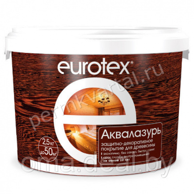Лак акриловый EUROTEX Аквалазурь Розовый ландыш 2,5 кг