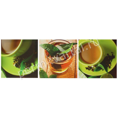Картина модульная на подрамнике Чашка чая, 28х84см, (ДК) Картина модульная на подрамнике Чашка чая, 28х84см, (ДК)