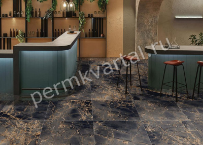 Плитка керамогранит PRIMAVERA GOLDEN BLACK high glossy 600*600мм 1,44м2 GR101, (ДК)