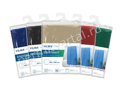 Штора для ванной полиэстер Бриллиант Ромб-зеленая 6757 180х180 см, (ДК)