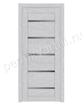 Дверь межкомнатная со стеклом 700*36*2000мм FRANT Ritz L1 Бетон снежный (мателюкс), (ДК)