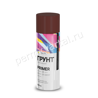 Грунтовка аэрозоль ЛАКРА Primer универсальная серая (89) 520мл, (ДК)