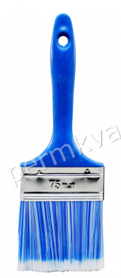 Кисть плоская Т4Р/TOOLBERG Лазурит-Стандарт искусственная щетина пласт ручка 75 мм 0111425, (ДК)