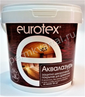 Лак акриловый EUROTEX Аквалазурь Дуб 0,9 кг, (ДК)