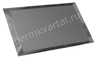 ДСТ.Прямоугольная зеркальная графитовая матовая плитка с фацетом 10 мм, 240х120, (ДК)