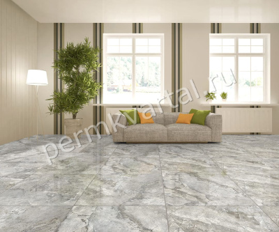 Плитка керамогранит PRIMAVERA MEZZA GREY полировка 600*600мм 1,44м2 PR123, (ДК)