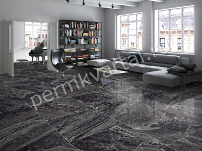 Плитка керамогранит PRIMAVERA TITAN BLACK полировка 600*600мм 1,44м2 PR115, (ДК)