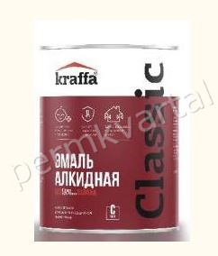 Алкидная эмаль без запаха Kraffa база С (белая), 0,75л , (ДК)