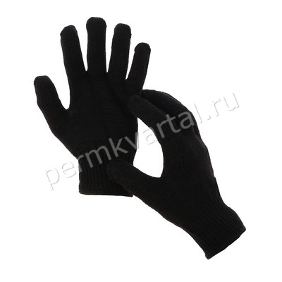 Перчатки х/б с ПВХ, черные, 4 нит/23см/класс 7,5 (10 пар)