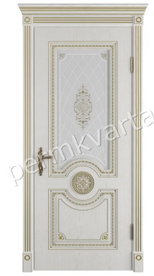 Дверь межкомнатная со стеклом GRETA 800х2000 Бьянко Классик с патиной, (ДК)