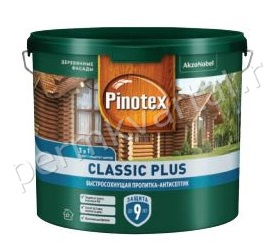 Пропитка- антисептик Pinotex Classic Plus 3в1 Ель натуральная  9л NEW, (ДК) (под заказ)