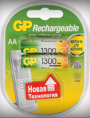 GP.Батарейка, 1,2В АА 1300 мАч 2 шт