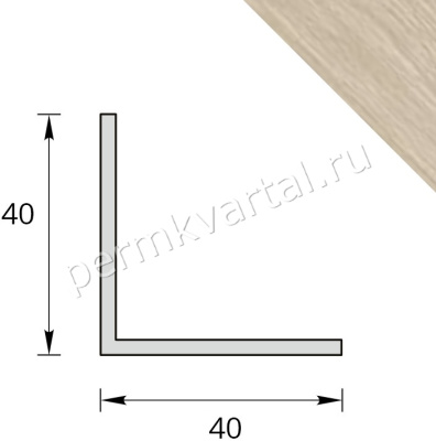 IDEAL.Уголок ПВХ Дуб северный 213, 2700х40х40мм, (ДК)