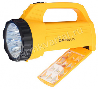 ULTRAFLASH.Фонарь ручной отгибной, аккумуляторный/СSM/9+12LED, (ЭИ+К)