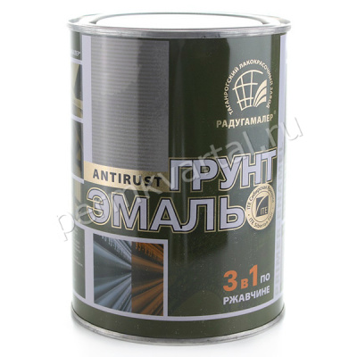 Эмаль по ржавчине 3в1 РАДУГАМАЛЕР синяя 0,9 кг, (ДК)