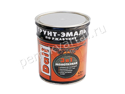 Грунт-эмаль по ржавчине молотковая 3в1 DALI Серый 0,75 л, (ДК)