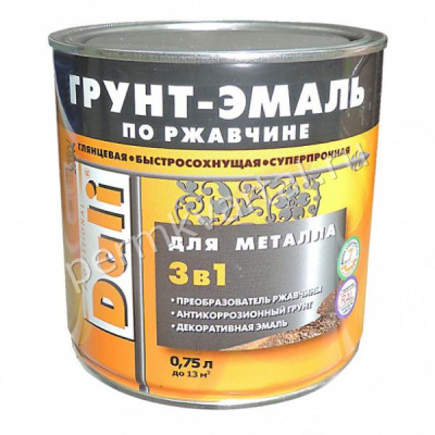 Эмаль по ржавчине DALI RAL9005 Черный 0,75 л, (ДК)