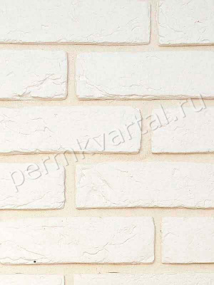 КАСАВАГА.Плитка декоративная Кирпич гипсо-цементная белая, 215х65мм, 1уп=0,5м2, (ДК)