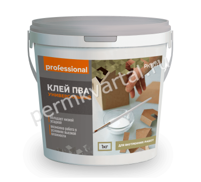 Клей ПВА PROFESSIONAL универсальный 1 кг (К+ДК)