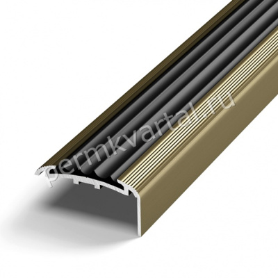 Лука.Порожек угловой с черной пвх-вставкой, 1350х57.7х27мм, (ДК)