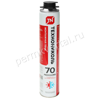 Пена монтажная пистолетная ТЕХНОНИКОЛЬ 70 PROFESSIONAL всесезонная