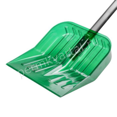 АЛЬТЕРНАТИВА.Лопата снегоуборочная d=36 алюм/черенок и V-ручка зелен, 430х420 с планкой, (200)