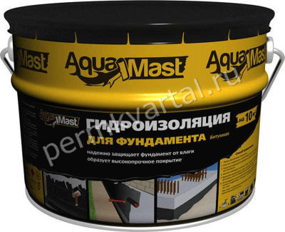 Мастика гидроизоляционная битумно-резиновая ТЕХНОНИКОЛЬ AquaMast для кровли 10 кг