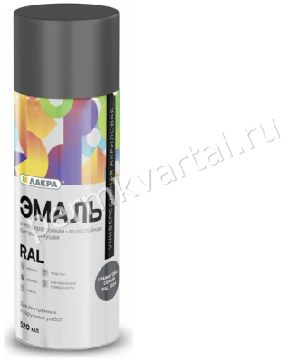 Эмаль аэрозоль ЛАКРА Color универсальная графитово-серая RAL 7024 520мл, (ДК)