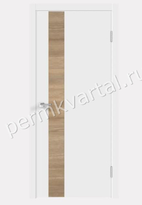 Дверь межкомнатная глухая 600х2000мм GALANT DUO 2  Белый Эмалит/Дуб европейский, (ДК)