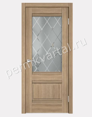 Дверь межкомнатная со стеклом 600х2000мм ВЕЛЛДОРИС ALTO 2V Дуб европейский, (ДК)