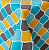 САРАФАНОВО.Рогожка Орнамент сине-желтый, 1,5м, хлопок-100%, 150гр/м.кв, (ДК)
