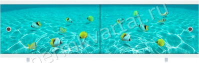 Экран для ванны пластиковый МЕТАКАМ Ультра легкий Подводная одиссея АРТ, 1480x560-600мм