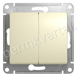 SCHNEIDER ELECTRIC.Выключатель проходной GLOSSA (2) бежевый GSL000265, (ЭИ)