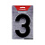 LARVIJ.Цифра из цинка самоклеющаяся 3, (ДК+К)