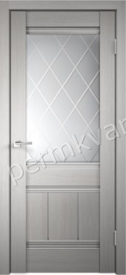 Дверь межкомнатная со стеклом 600*2000мм ИНТЕРИ Prima 01 Ясень белый сатин белый, (ДК)