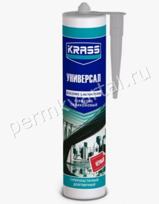 Герметик силиконовый KRASS универсальный черный 300 мл, (ДК)