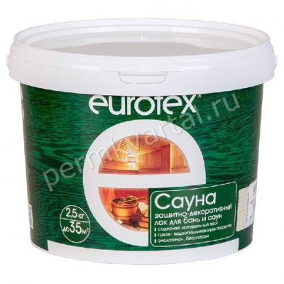 Лак для бань и саун EUROTEX 2,5 кг