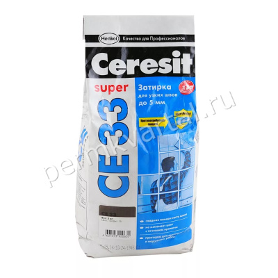 CERESIT.Замазка д/швов серая, CE 33/2-5мм S(серый 07), 5кг, (ДК)