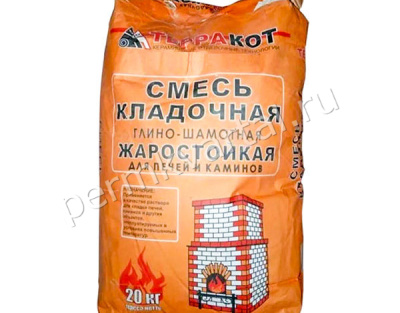 Смесь глино-шамотная штукатурная ТЕРРАКОТ жаростойкая высокопрочная 5 кг 