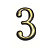 ЧИБИС.Номерок дверной №3 золото, (ДК)