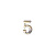 LARVIJ.Цифра из цинка самоклеющаяся 5, (ДК+К)