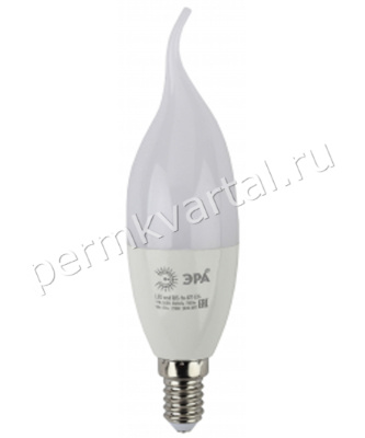ЭРА.Лампа светодиод, BXS35/9Вт/2700К/E14/800Лм, свеча ветру