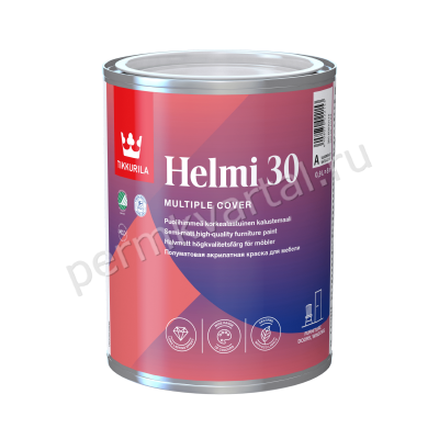 Краска для колеровки для мебели TIKKURILA HELMI 30 база C полуматовая 0,9 л