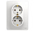 SCHNEIDER ELECTRIC.Розетка GLOSSA (2) с/з белый GSL000124, (ЭИ)