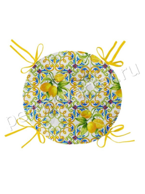 ОТК.Подушка на стул с тафтингом круглая Lemonade Mia Cara, d45, (ДК)