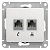 SCHNEIDER ELECTRIC.Розетка GLOSSA телефон/компьютер RJ11+RJ45 кат.5е белая GSL000185, (ЭИ)