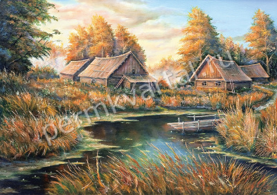 DECORETTO.Фотообои Деревня из детства 360х254 вин/флиз (ДК)