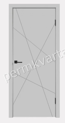 Дверь межкомнатная глухая 900х2000мм ВЕЛЛДОРИС SCANDI S Светло-серый врезка п/завертку, (ДК) 