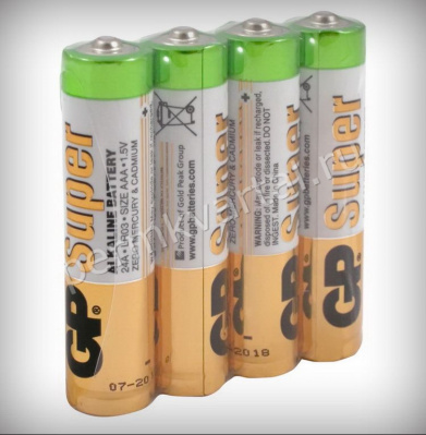 GP.Батарейка, 1,5В/Alkaline 24ARS-2SB4/LR03/AAA, 4шт