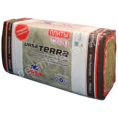 Утеплитель URSA TERRA 36 плита 1250Х610Х50 мм 10 шт 16 кг/м³ 7,62 м² мин вата (62288)